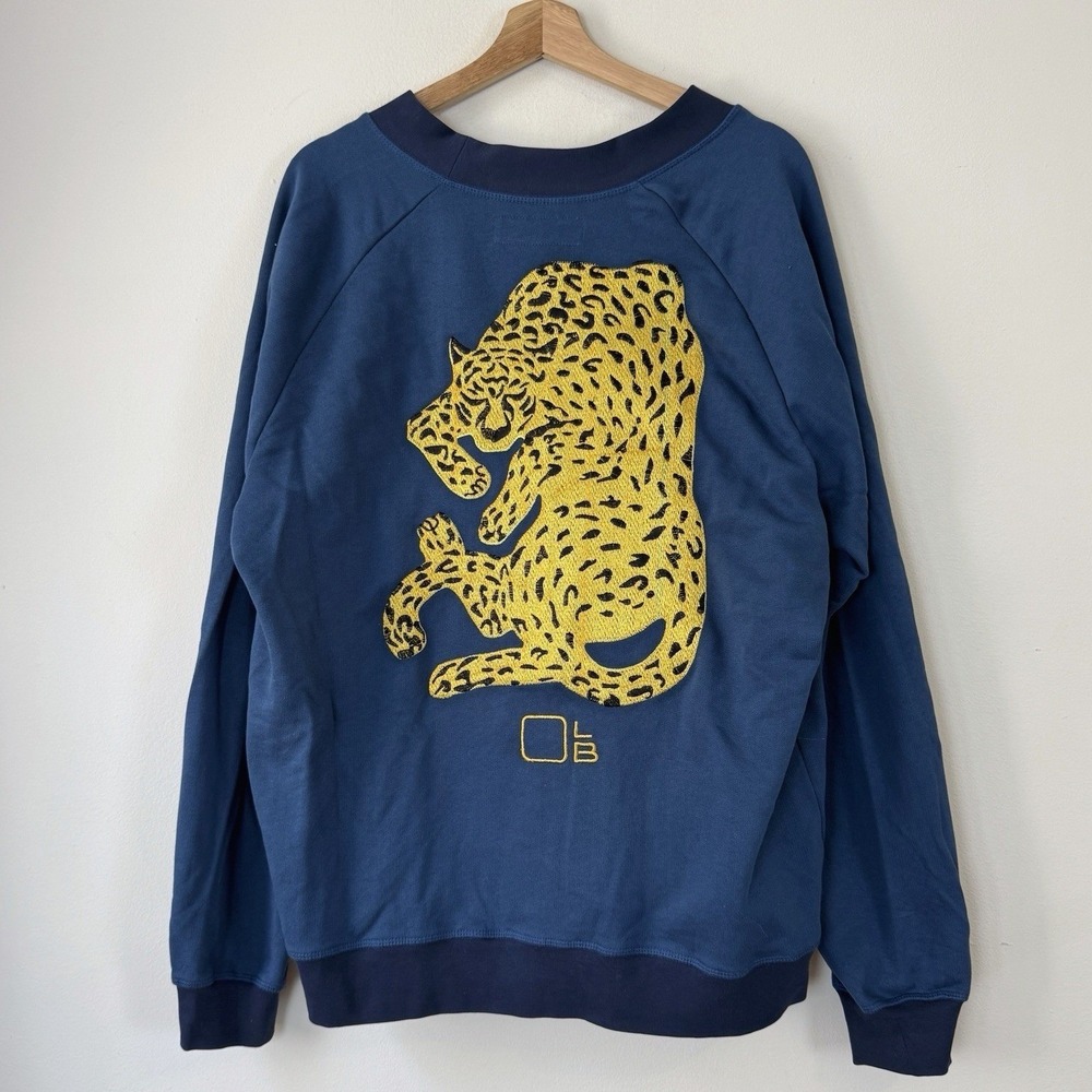 The Phoenix Brand Embroidered Jaguar Animal Nature Button Up Cardigan Sweatshirt
